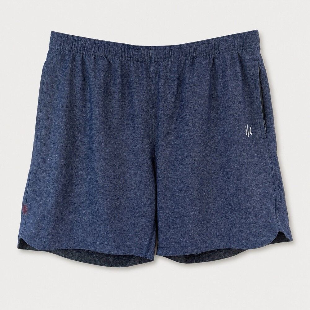 Rhone Performance Active Shorts Mens L Blue Stretch Zip Pocket 7” Inseam Running